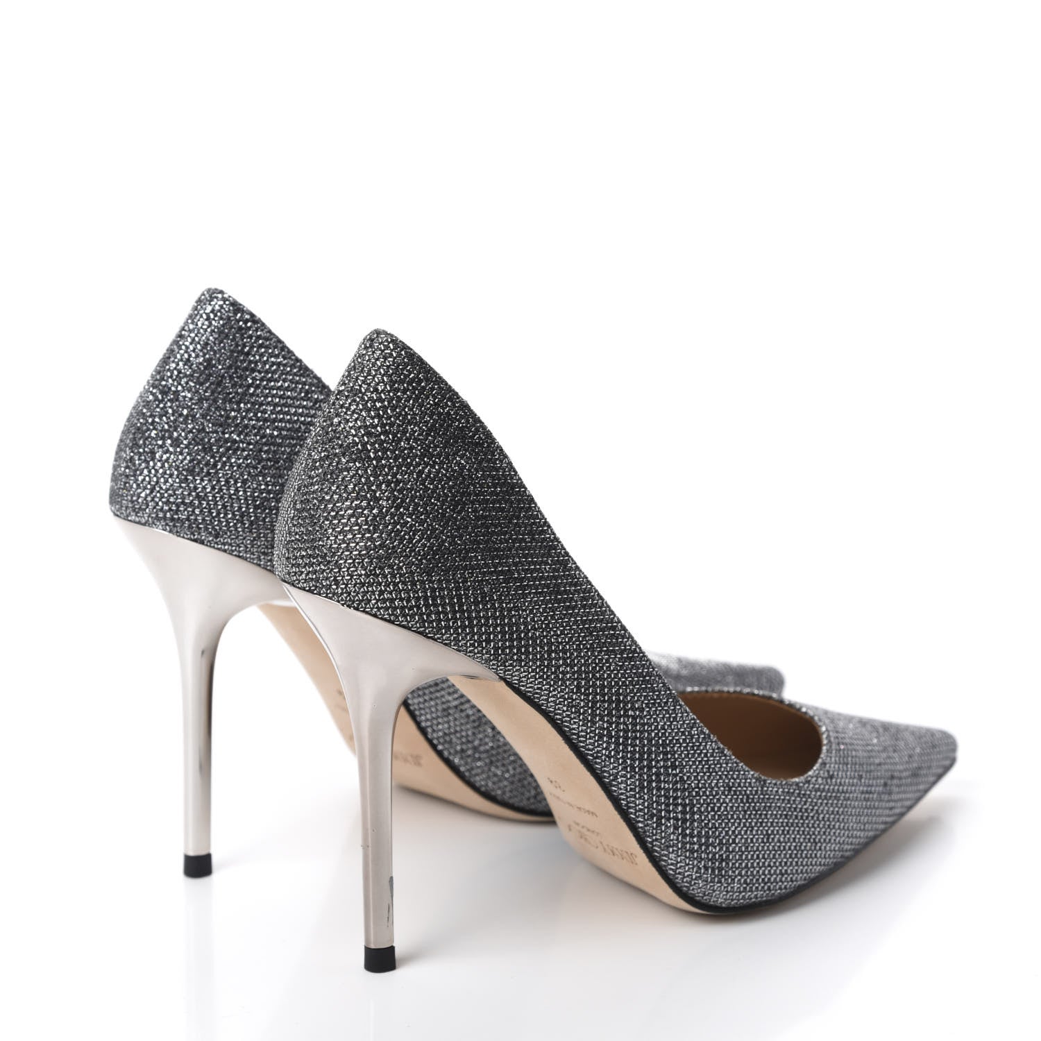 Jimmy Choo Glitter Pointy Toe Romy 100 Pumps 39 Anthracite 4 of 11