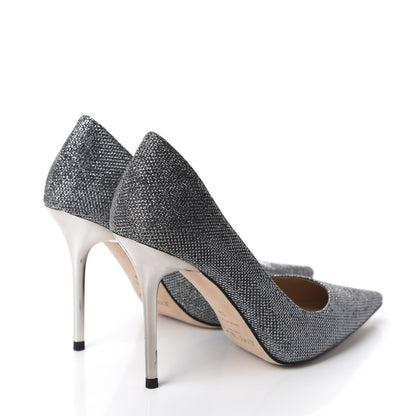 Jimmy Choo Glitter Pointy Toe Romy 100 Pumps 39 Anthracite 4 of 11