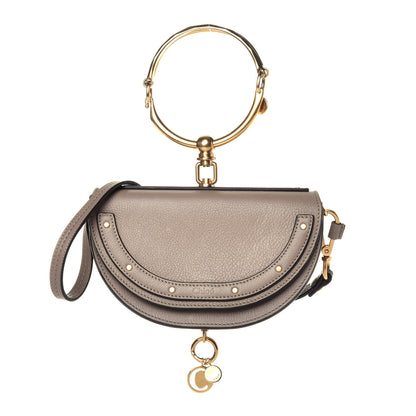 Chloe Calfskin Small Nile Bracelet Minaudiere Bag Motty Grey 1 of 9
