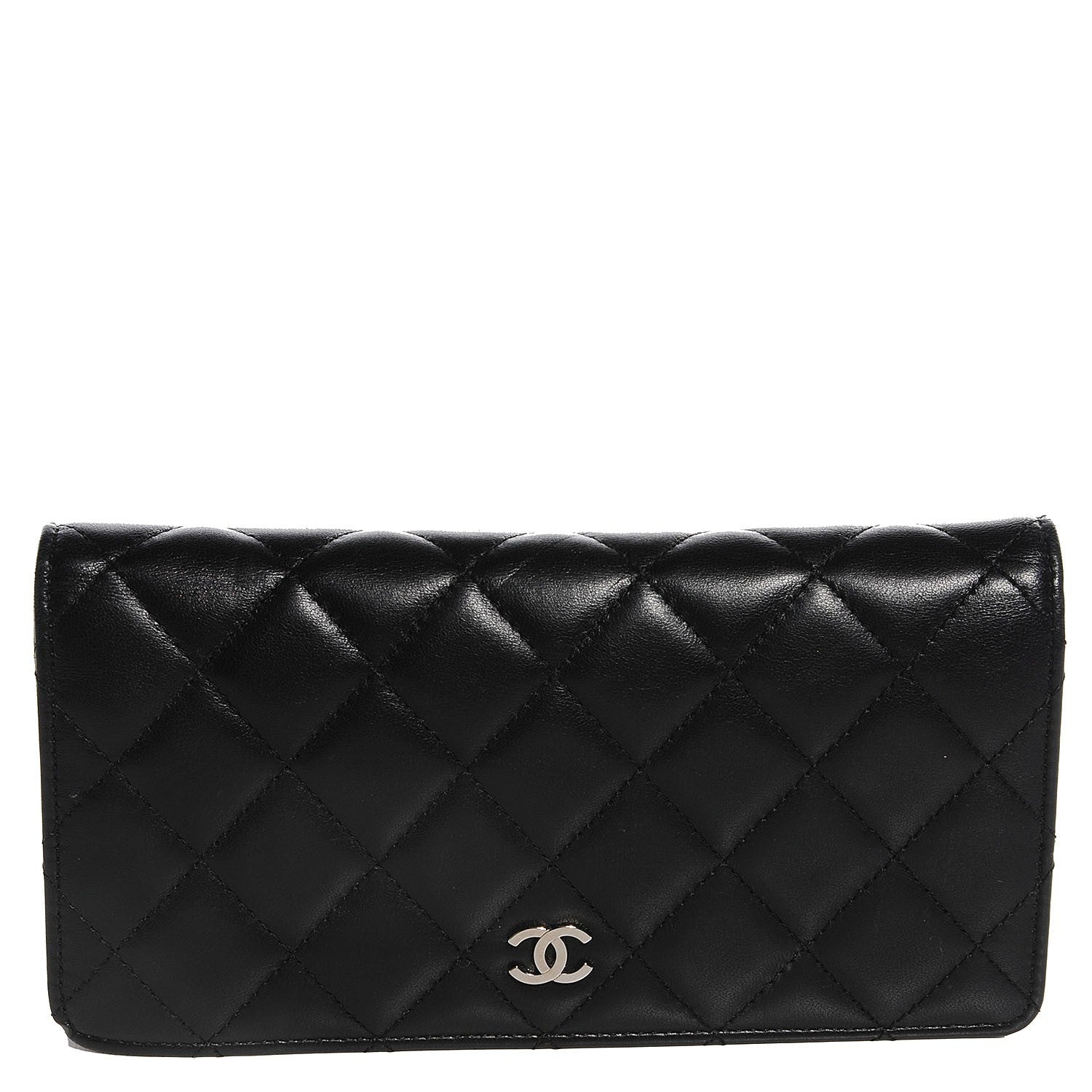 Chanel Lambskin Quilted Yen Wallet Black 1 of 8