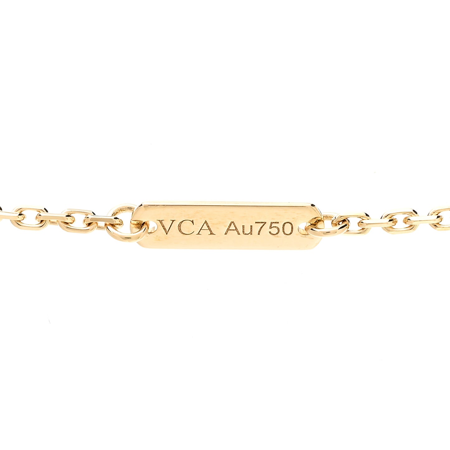 18K Yellow Gold Mother of Pearl Vintage Alhambra Pendant Necklace