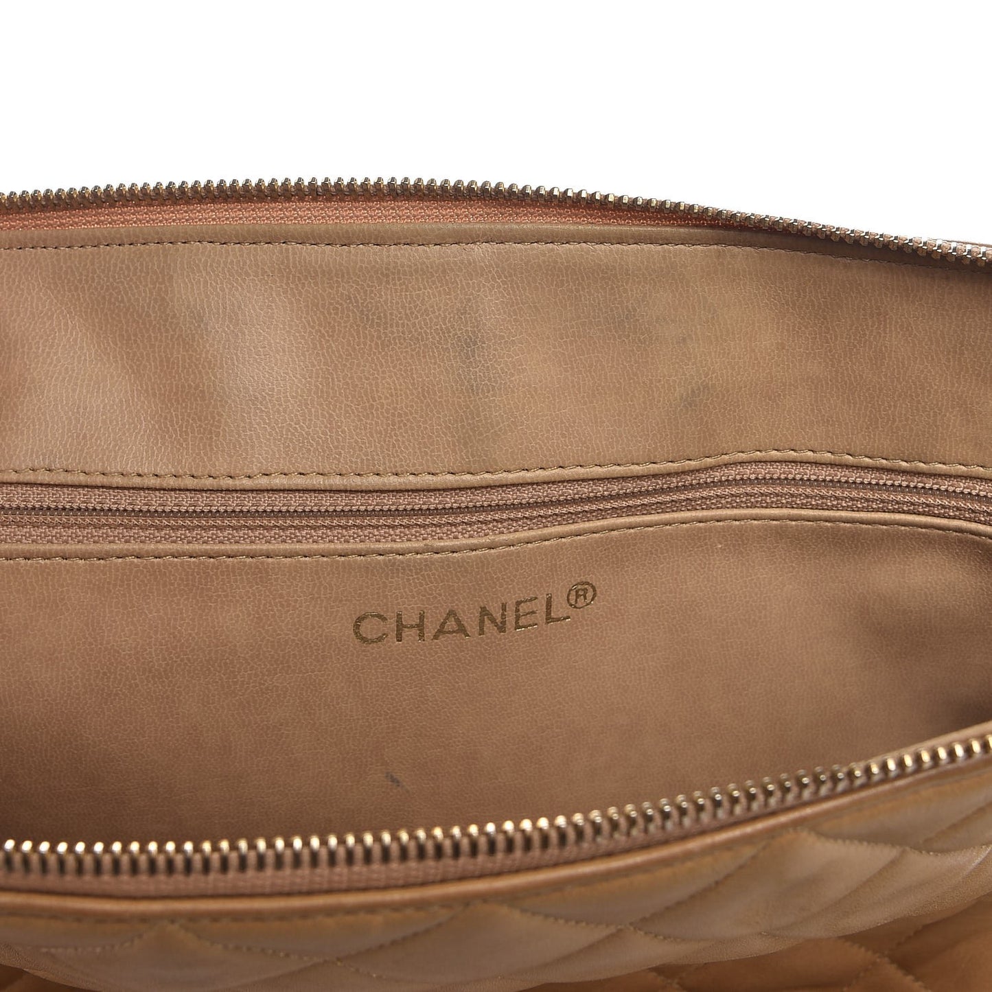 Lambskin Quilted Shoulder Bag Beige