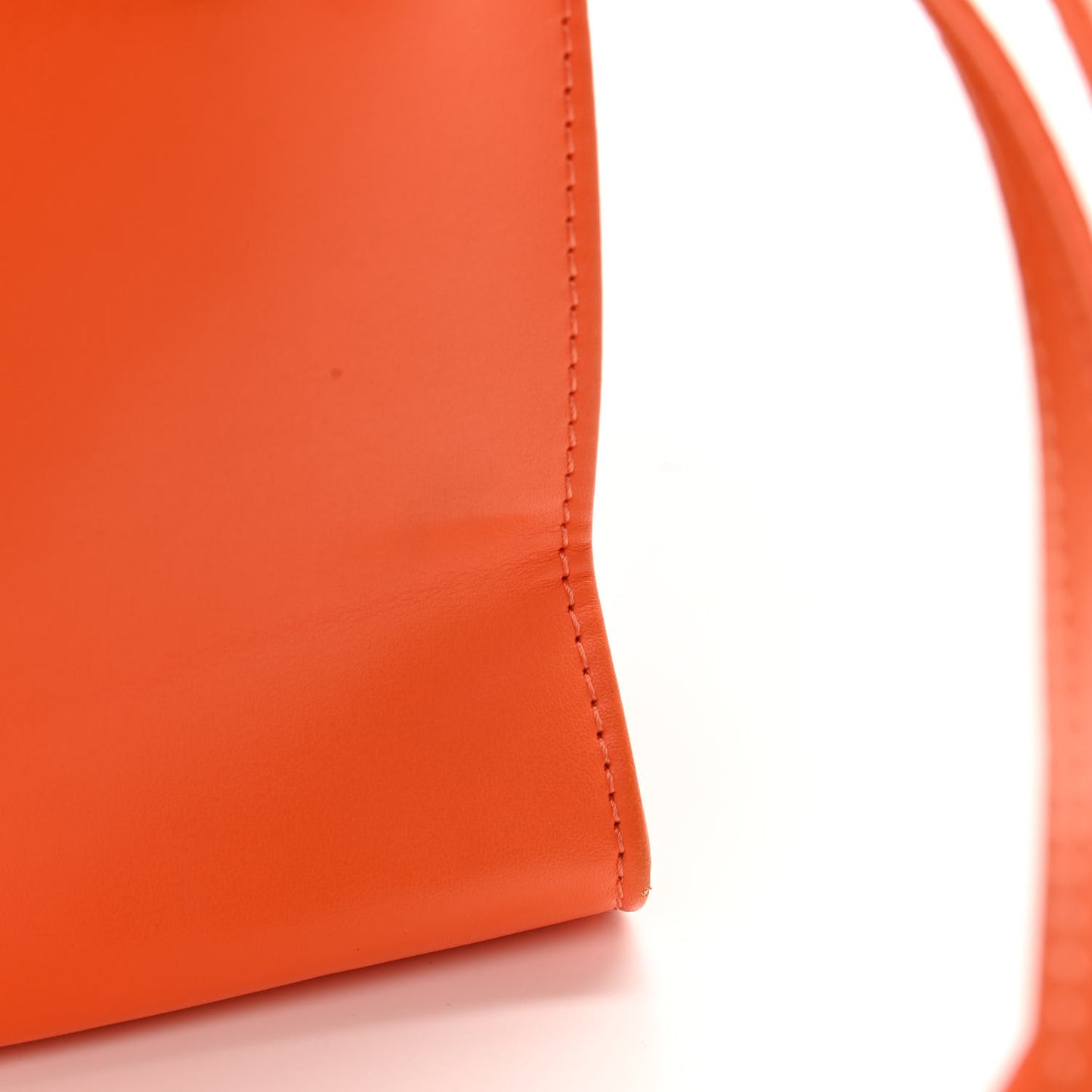 Vegan Leather Small Shopping Bag Orange