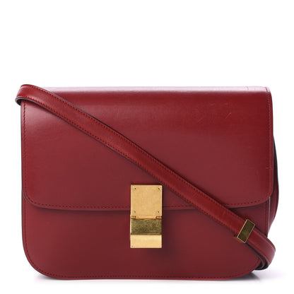 Celine Box Calfskin Medium Classic Box Flap Bag Red 1 of 9