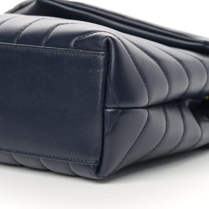 Saint Laurent Calfskin Y Quilted Monogram Small Loulou Chain Satchel Denim Brut 10 of 13