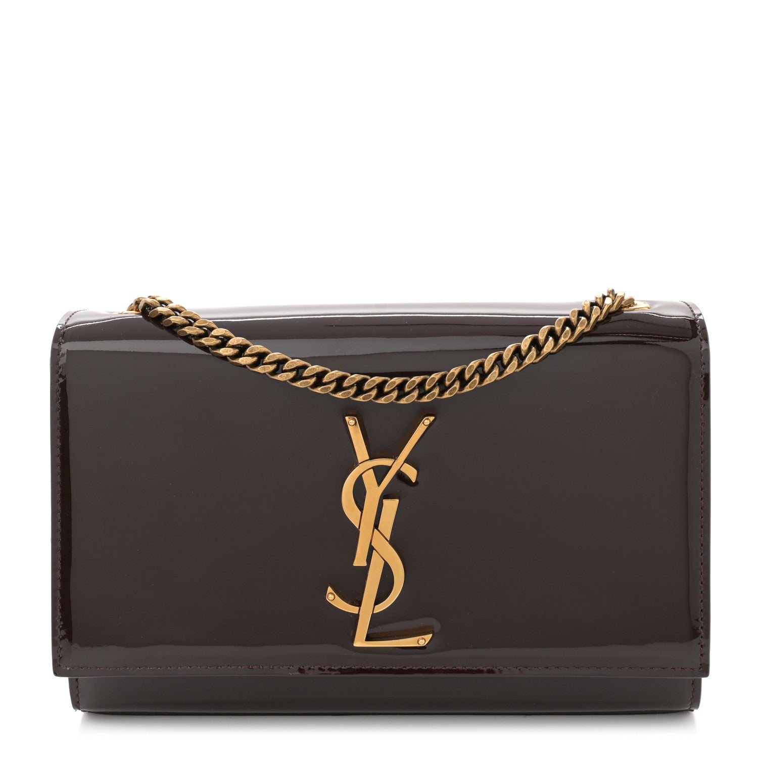 Saint Laurent Patent Small Monogram Kate Satchel Spicy Chocolate 1 of 13