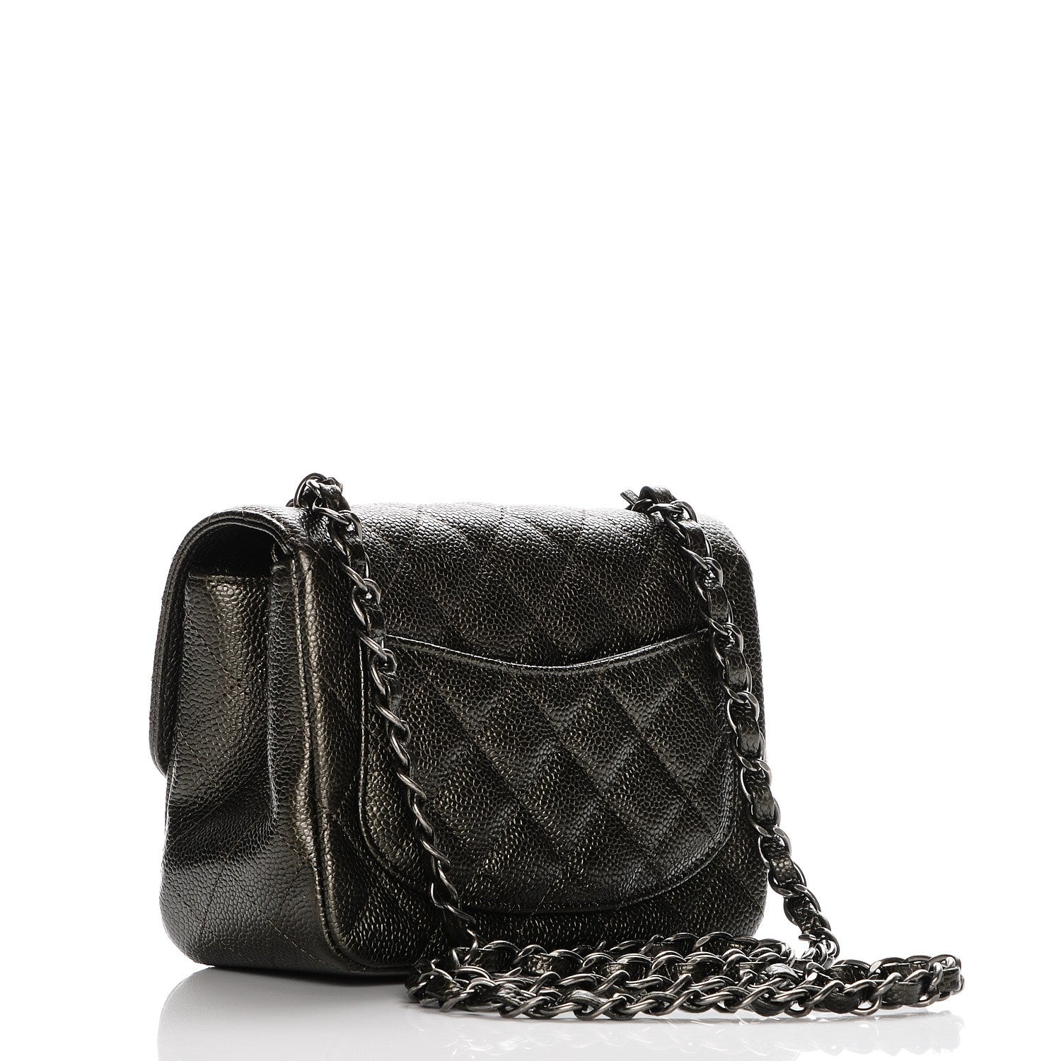 Chanel Caviar Quilted Mini Square Flap Dark Charcoal 3 of 8