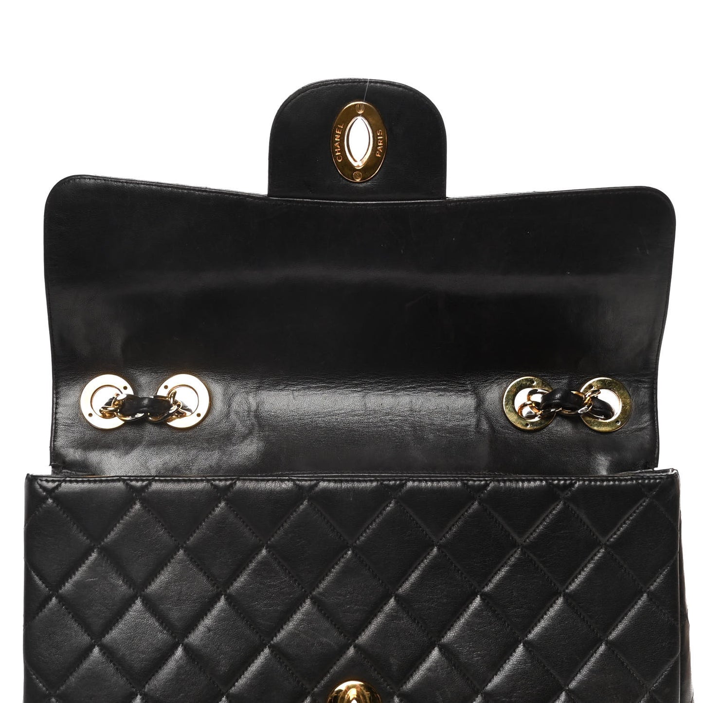 Lambskin Quilted XL Jumbo Single Flap Black