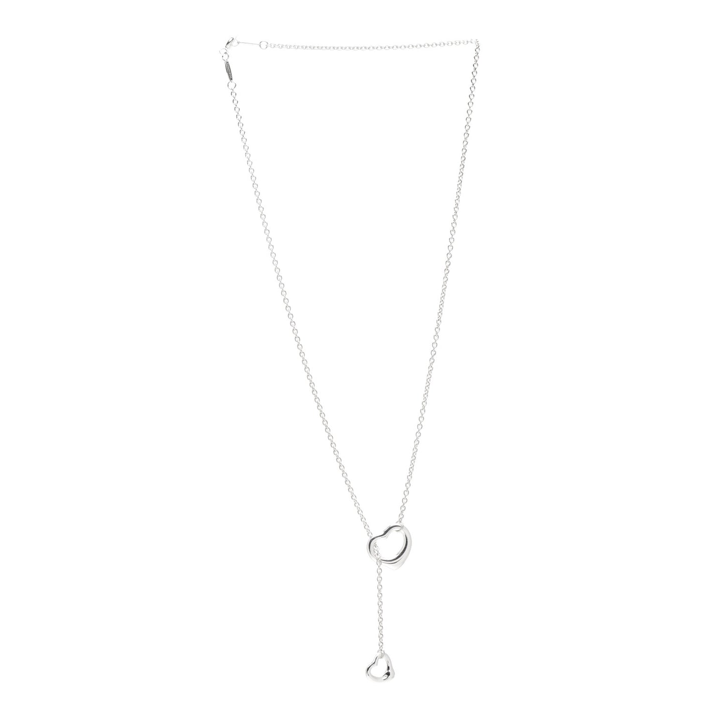 Sterling Silver Elsa Peretti Open Heart Lariat Necklace