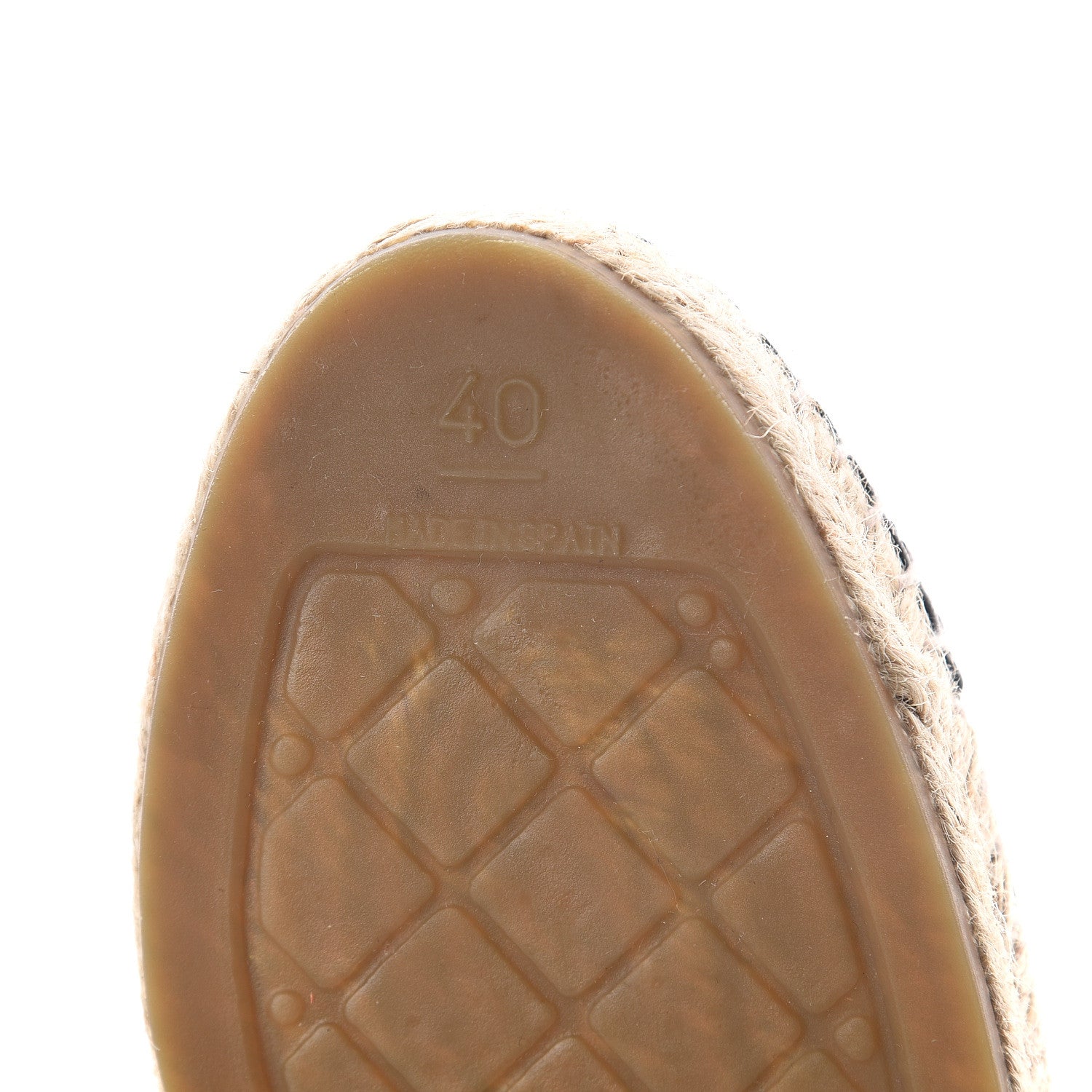 Chanel Mesh Lambskin Check Print CC Espadrilles 40 Blue Black White 5 of 6