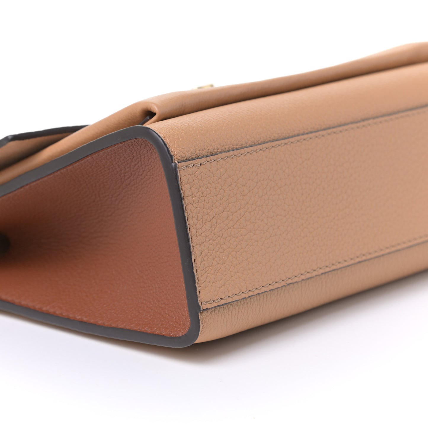 Soft Calfskin Mylockme Chain Bag BB Arizona Quartz Caramel