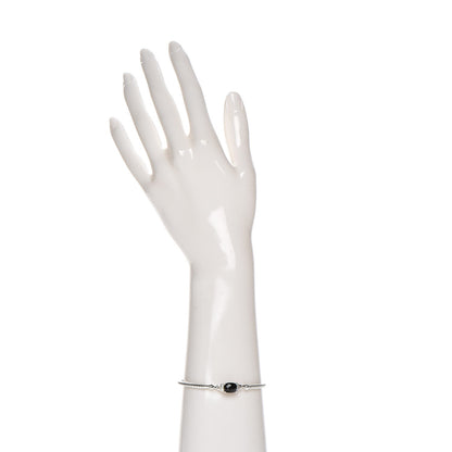 David Yurman Sterling Silver Diamond Black Onyx 3mm Petite Wheaton Bracelet 2 of 7