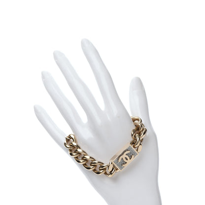 Chanel Crystal Chain CC Bracelet Gold 2 of 5