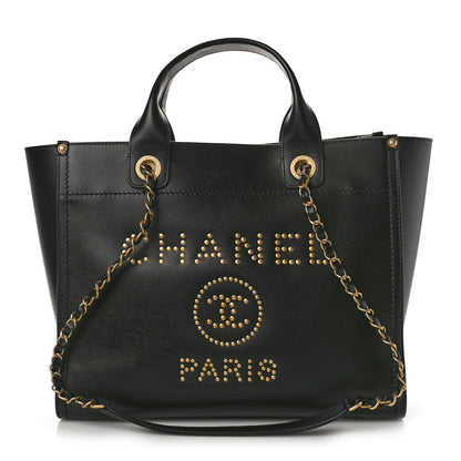 Chanel Caviar Small Studded Deauville Tote Black 1 of 12