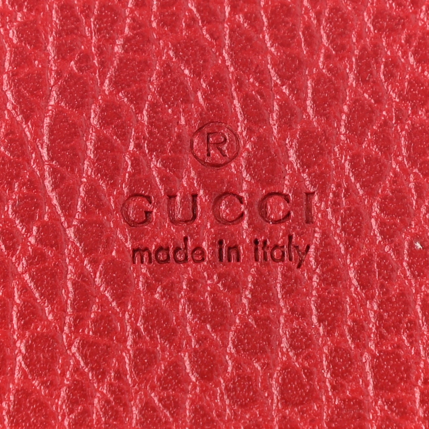 Pebbled Calfskin GG Marmont Card Case Hibiscus Red