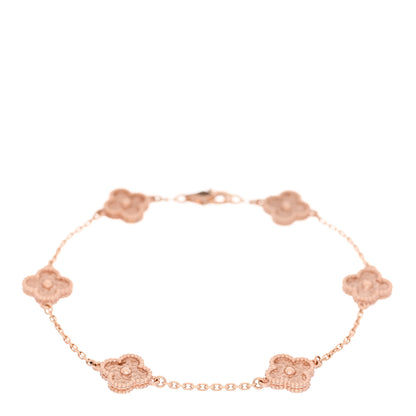Van Cleef & Arpels VAN CLEEF &amp; ARPELS 18K Rose Gold 6 Motifs Sweet Alhambra Bracelet 1 of 5