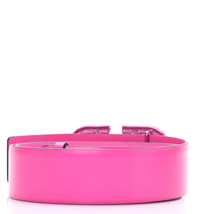 Valentino Garavani Calfskin Crystal VLogo 40mm Belt 95 38 Pink PP 2 of 6