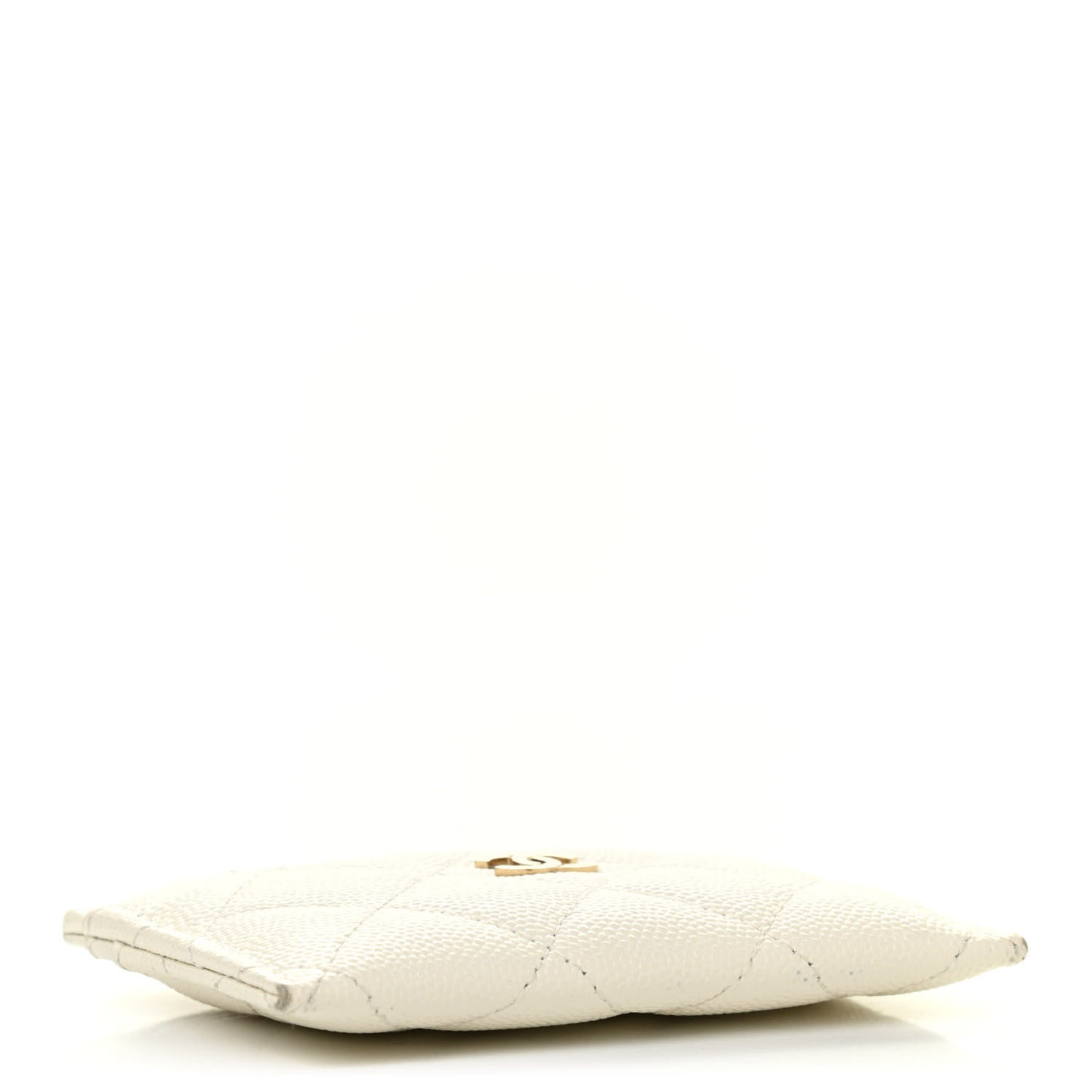 Caviar Quilted Card Holder White