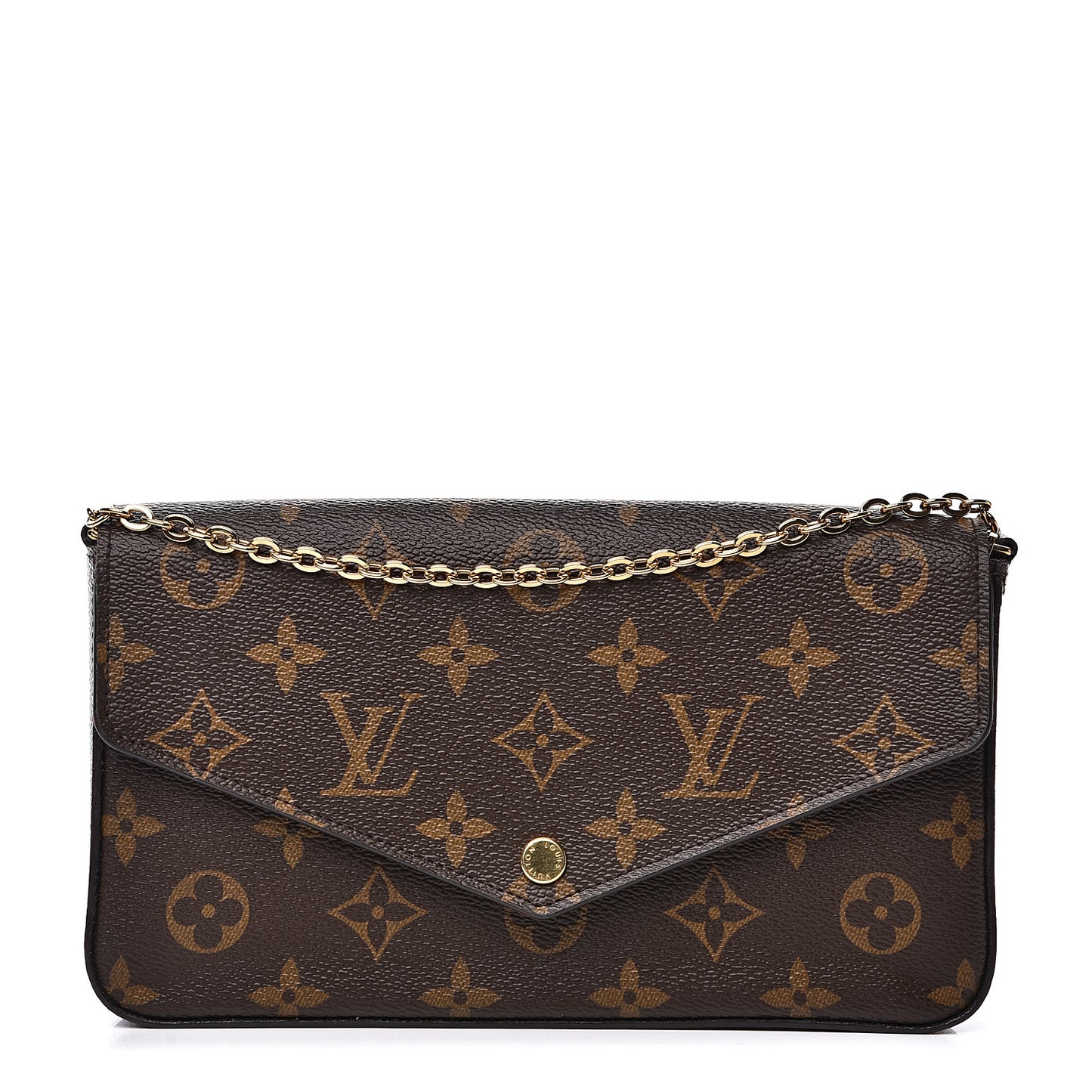 Monogram Pochette Felicie Chain Wallet Fuchsia