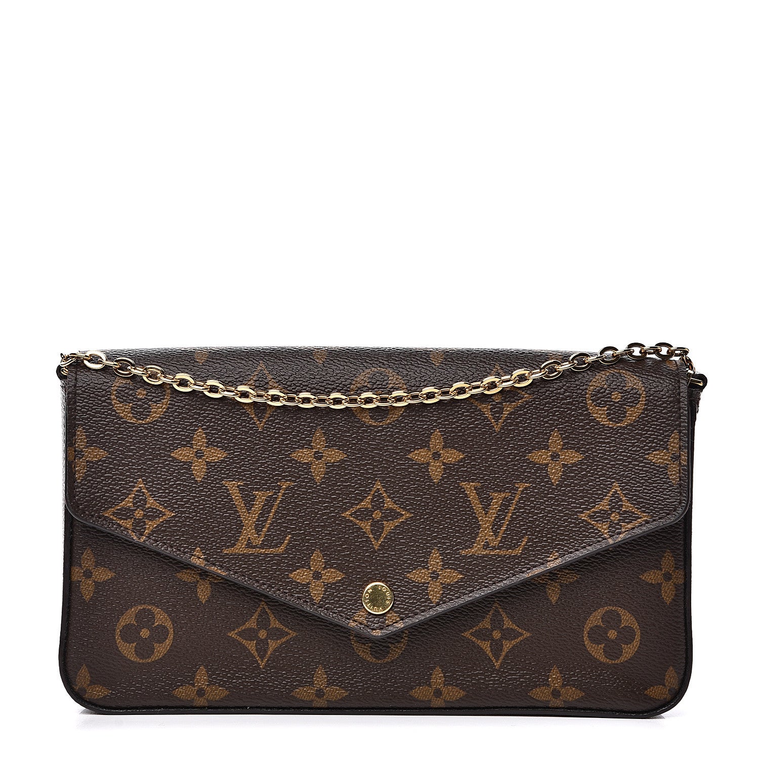 Louis Vuitton Monogram Pochette Felicie Chain Wallet Fuchsia 1 of 11