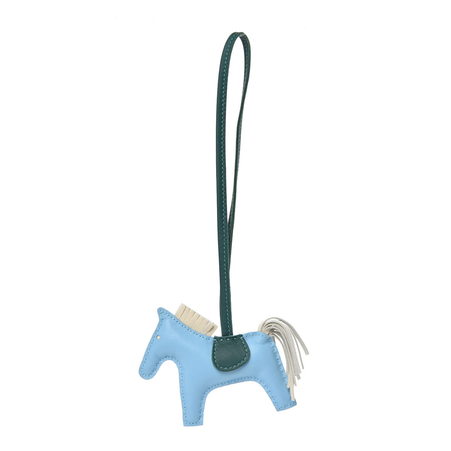Milo Lambskin Grigri Rodeo Horse Bag Charm PM Celeste Malachite Craie