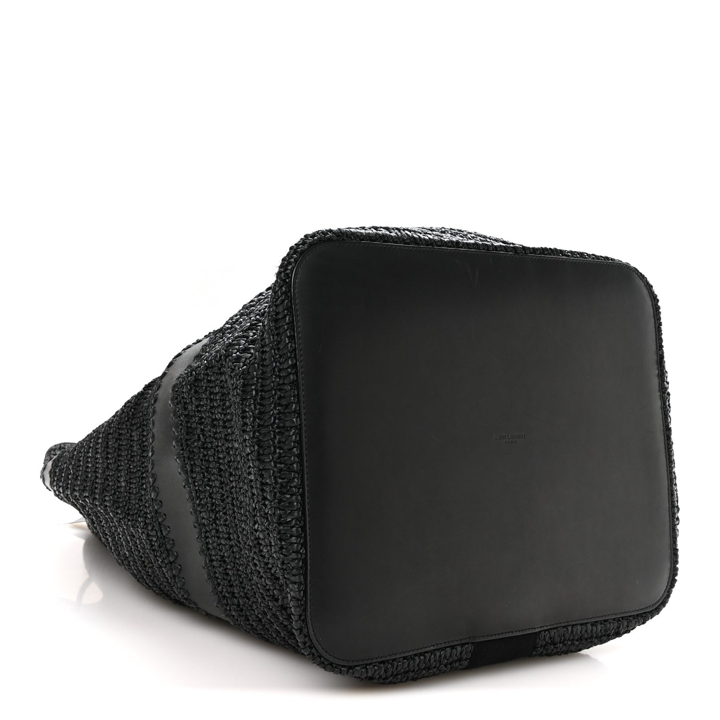 Raffia Rive Gauche Drawstring Backpack Black