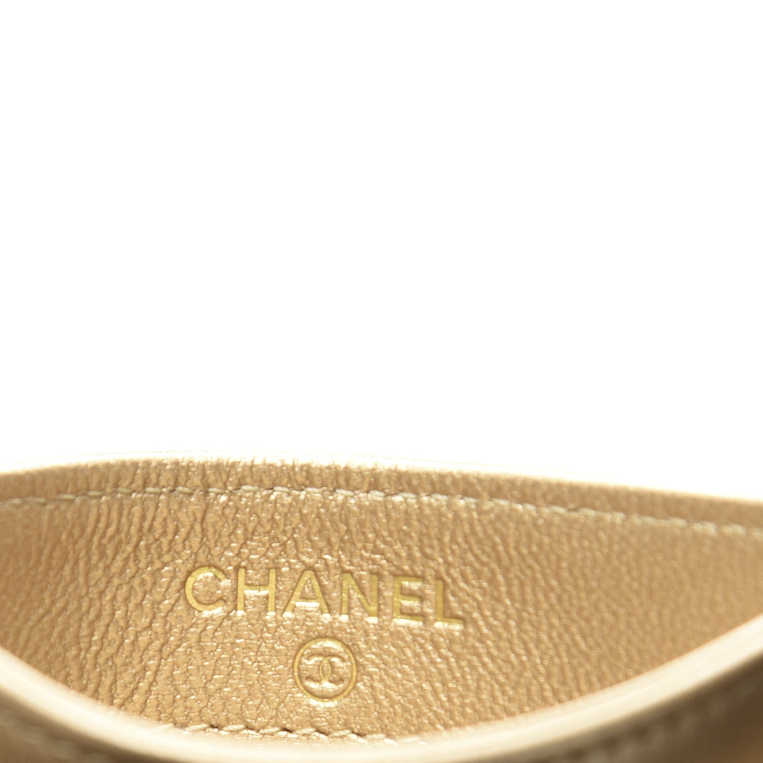 Chanel Metallic Goatskin Quilted Chanel 19 Card Holder Gold 5 of 8