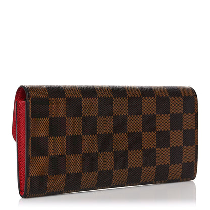 Louis Vuitton Damier Ebene Emilie Wallet Red 3 of 10