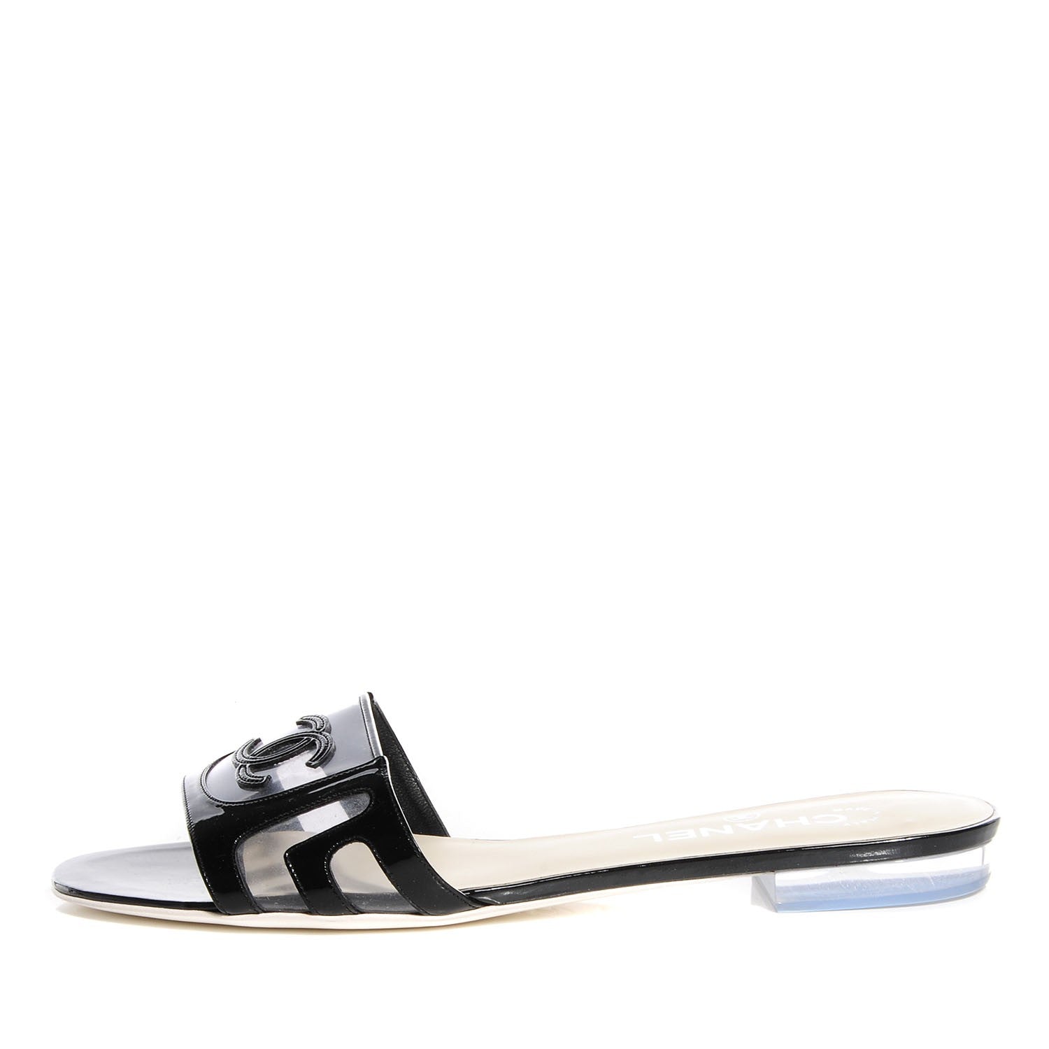 Chanel Patent Leather CC Slides 39 Black 1 of 5