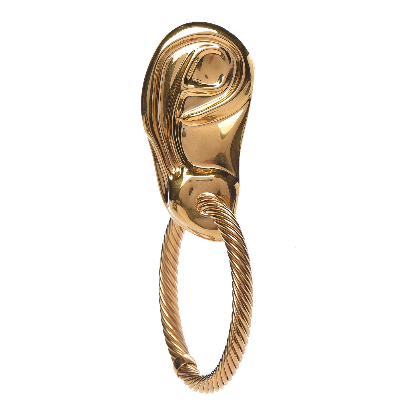Metal Right Ear Accessory with Hoop Gold