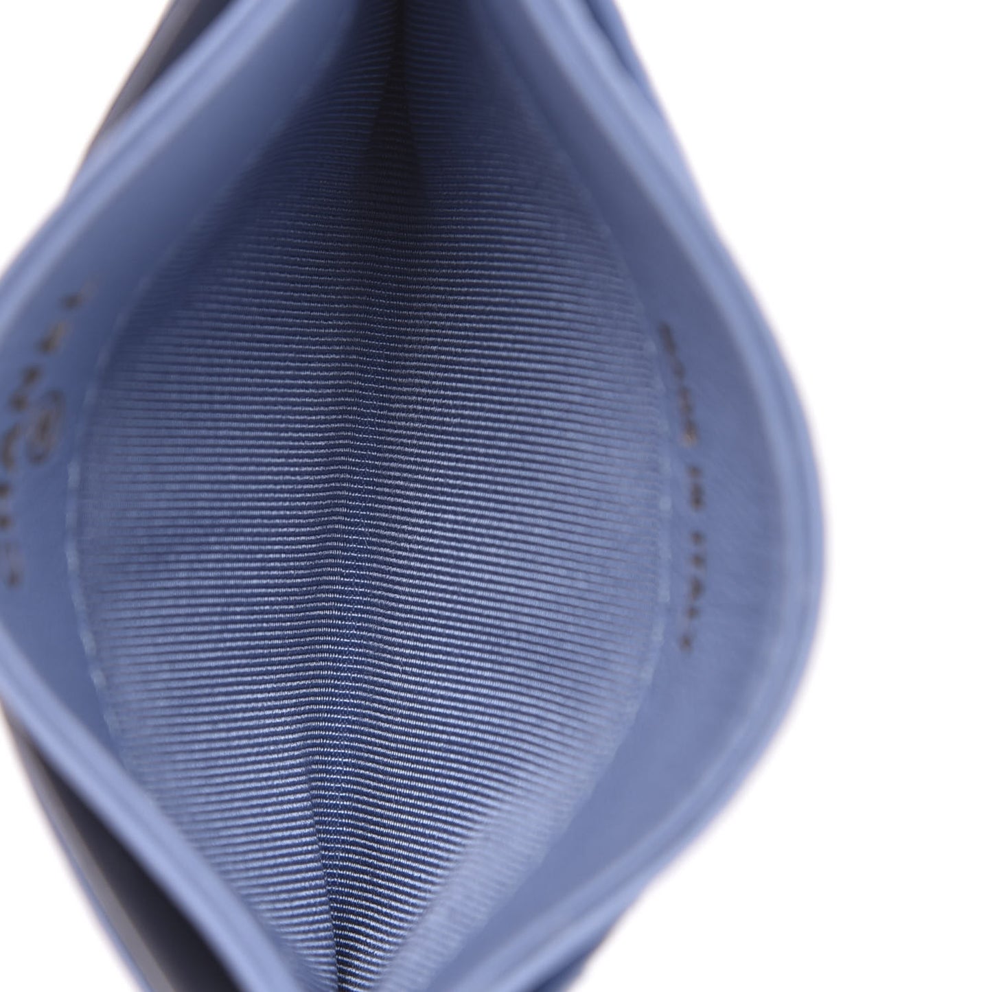 Lambskin Quilted Card Holder Light Blue