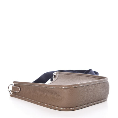 Hermes Taurillon Clemence Amazone Evelyne TPM Etoupe Bleu Indigo 4 of 10