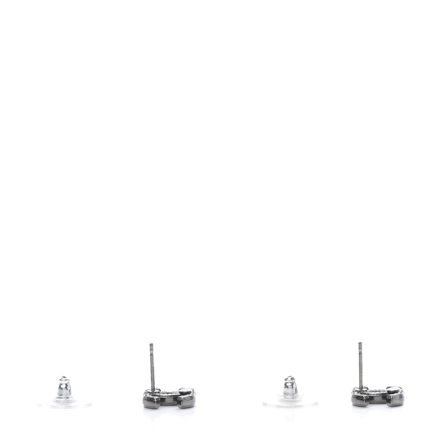 Chanel Ruthenium Engraved CC Earrings 3 of 5