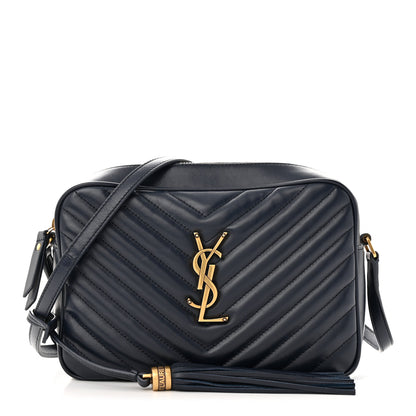 Saint Laurent Calfskin Matelasse Monogram Lou Camera Bag Navy 1 of 10