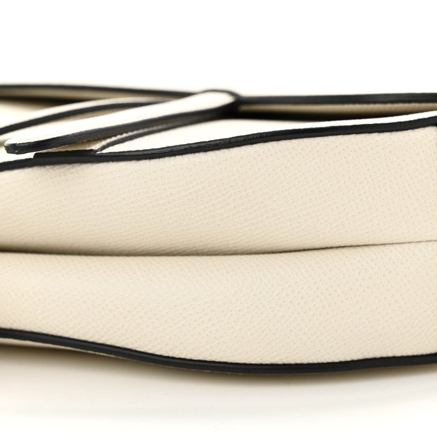 Grained Calfskin Saddle Bag White