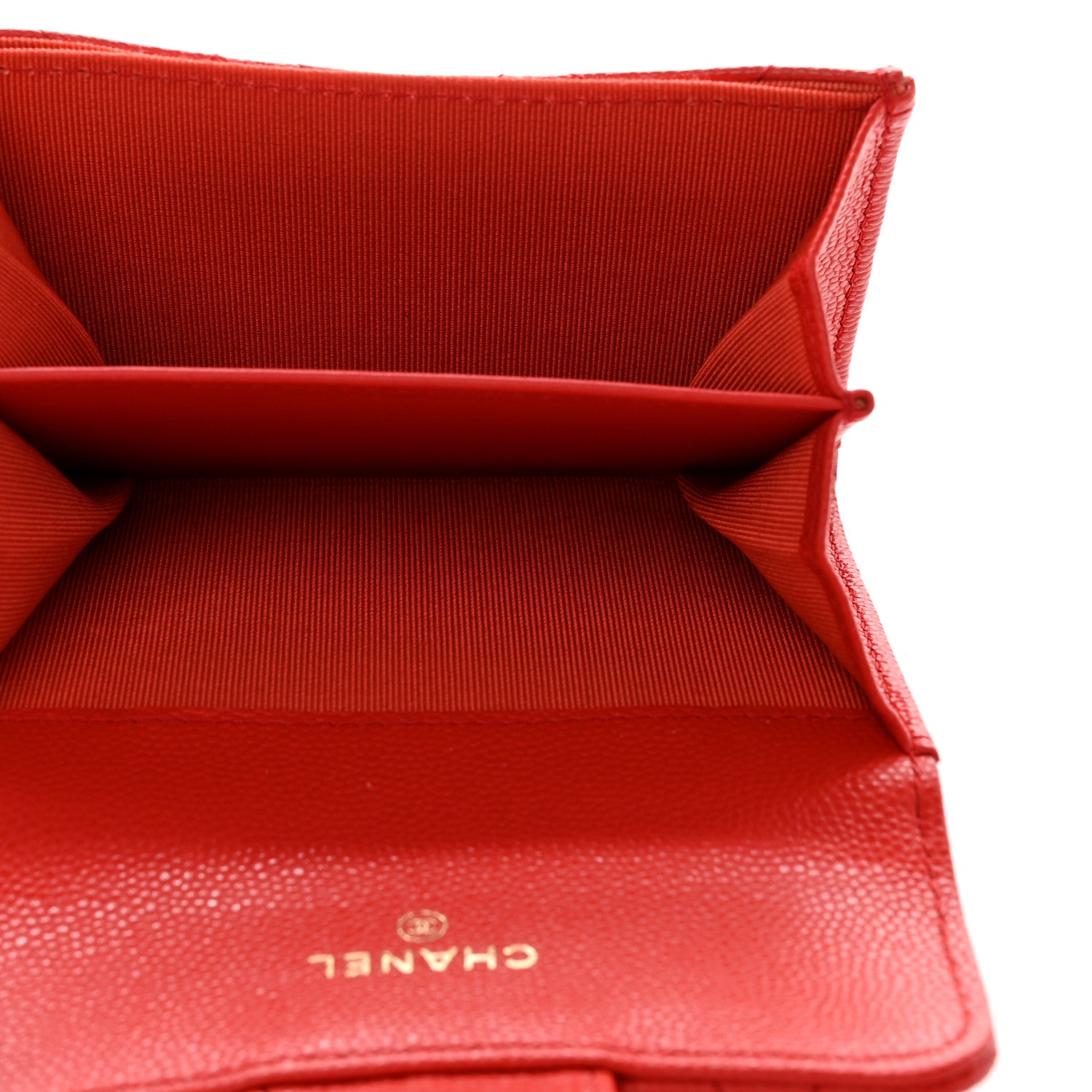 Chanel Caviar Quilted Compact Flap Wallet Red 5 of 12