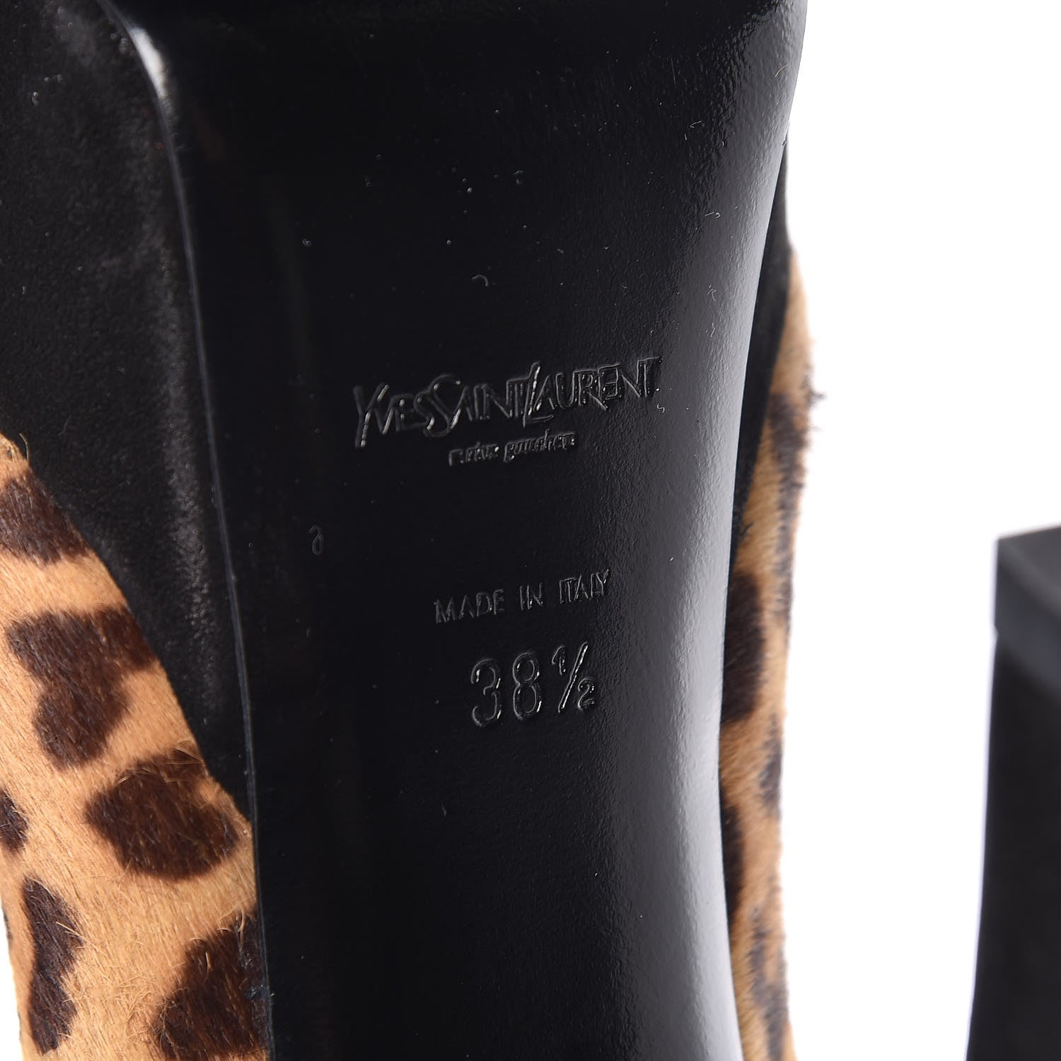 Saint Laurent Calf Hair Leopard Print Palais 105 Platform Pumps 38.5 8 of 13