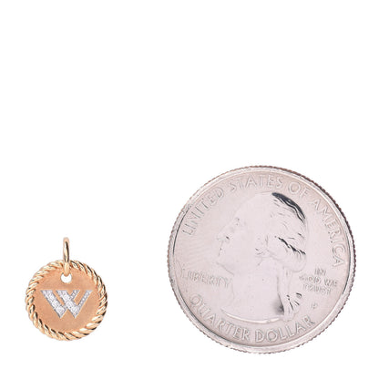 David Yurman 18K Yellow Gold Diamond Initial W Charm 2 of 3