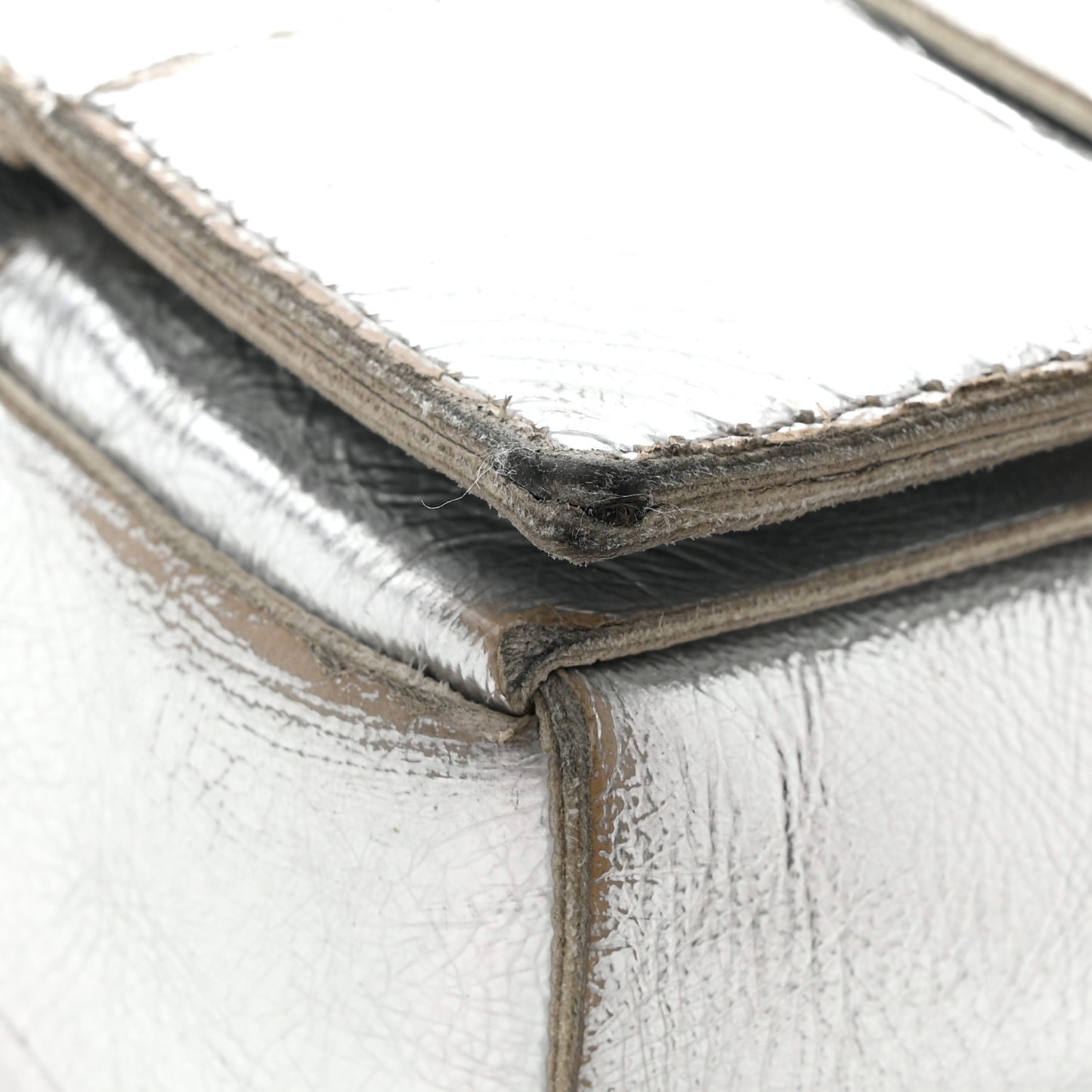 Metallic Lambskin Maxi Intrecciato Cassette Crossbody Bag Silver