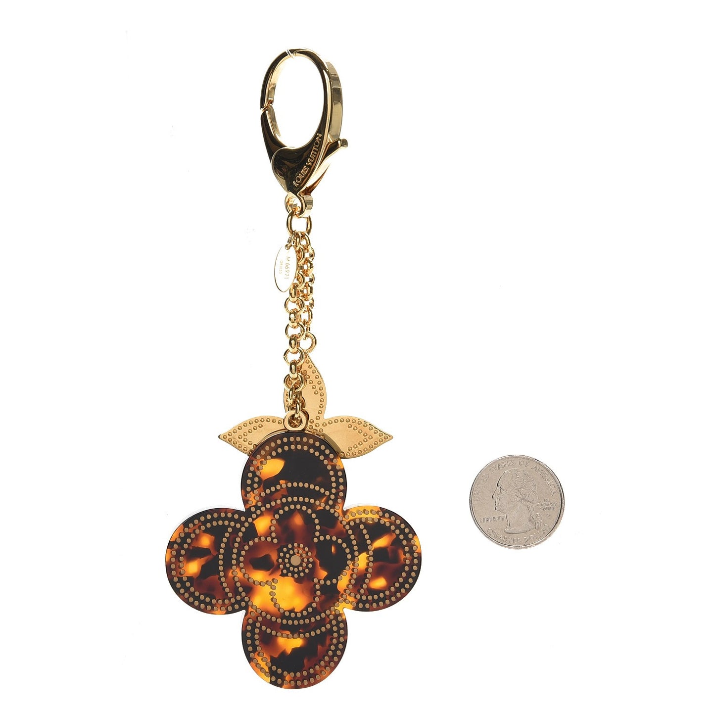 Stipply Flower Bag Charm Tortoise