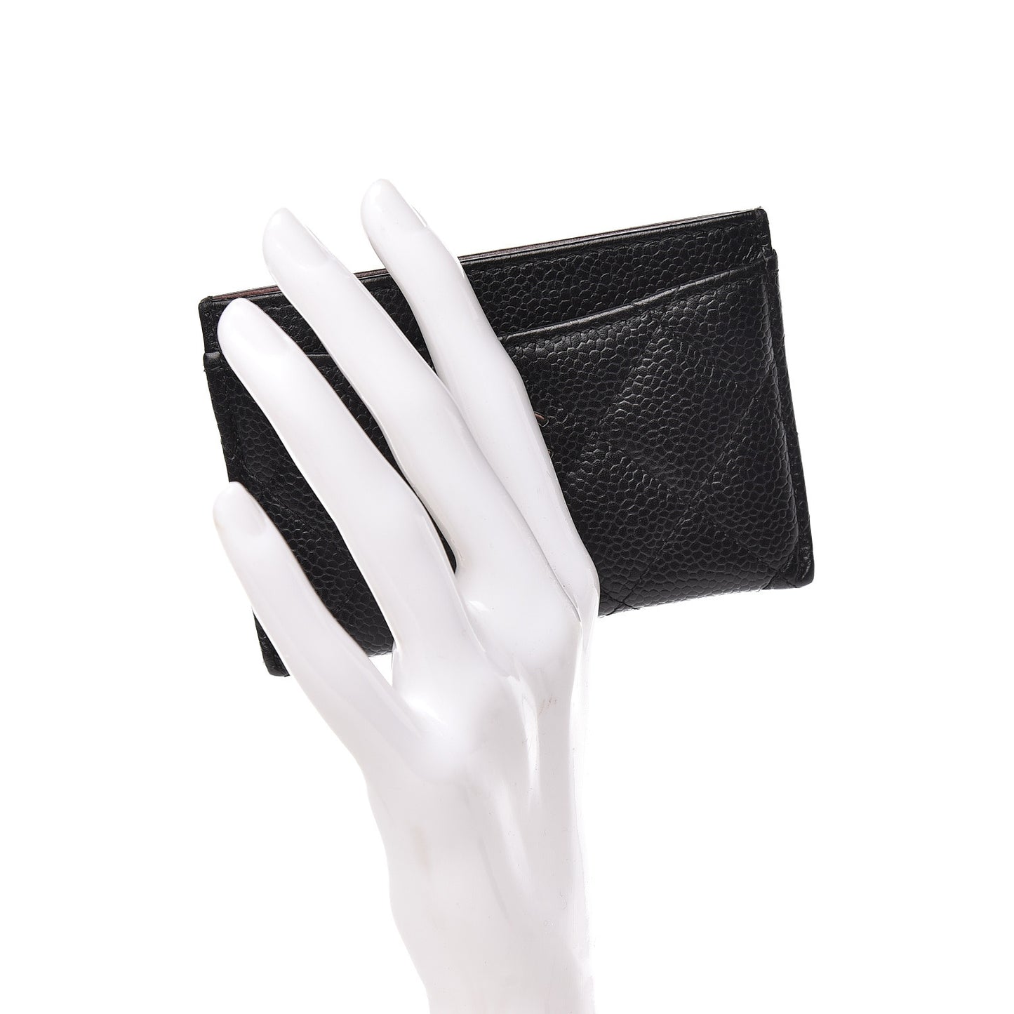 Caviar Quilted Card Holder Black