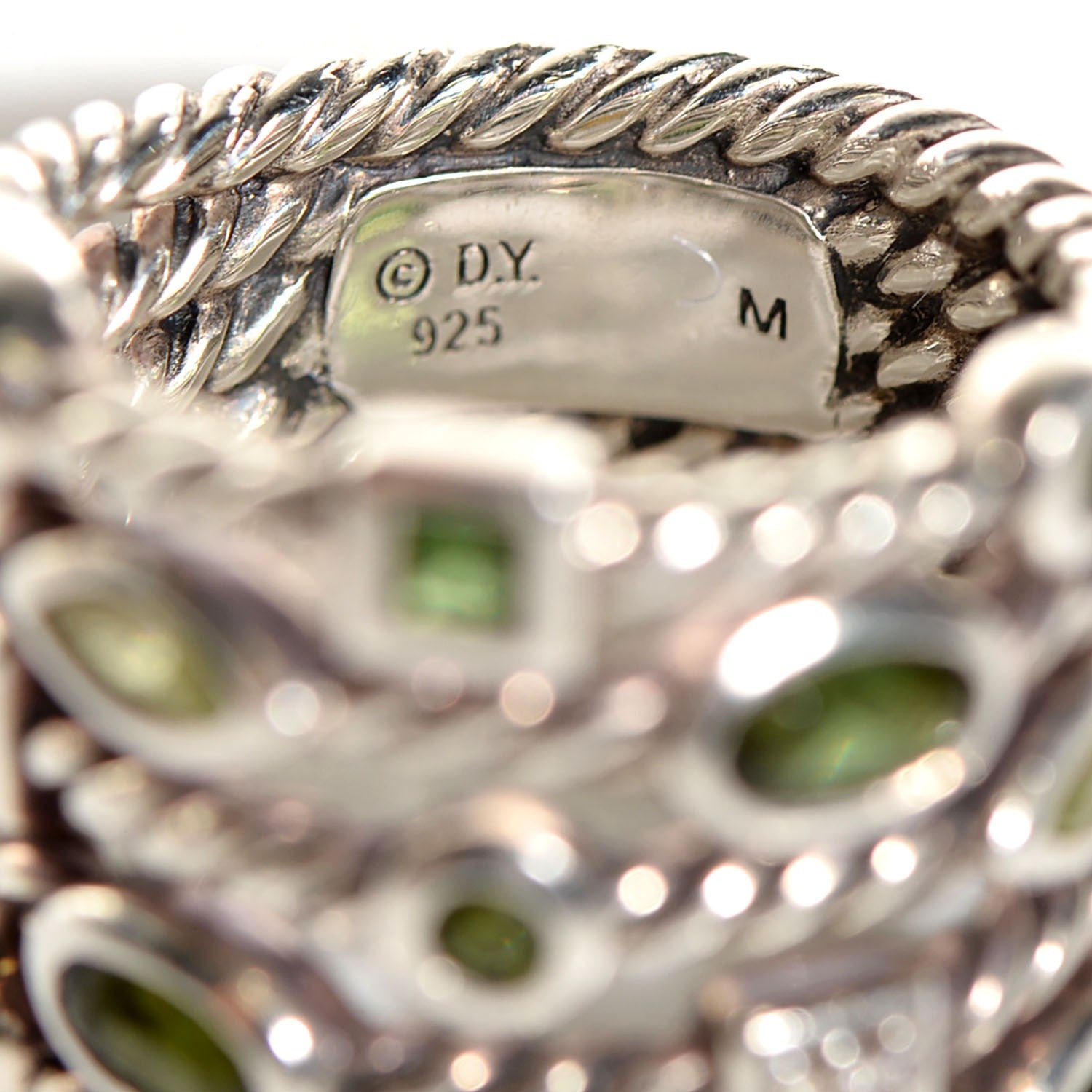 David Yurman Sterling Silver Peridot Confetti 5 Row Ring 6.5 4 of 4