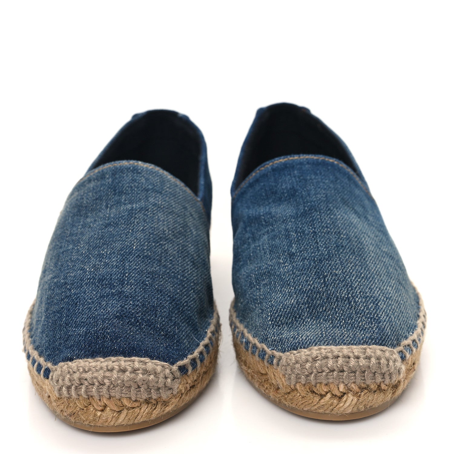 Saint Laurent Denim Logo Embroidered Espadrilles 36 Deep Blue 2 of 8