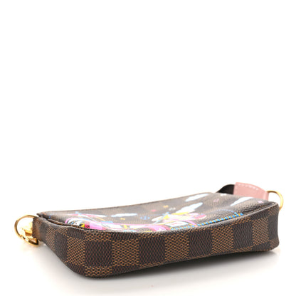 Louis Vuitton Damier Ebene 2020 Christmas Animation Big Wheel Mini Pochette Accessories Rose Ballerine 4 of 9