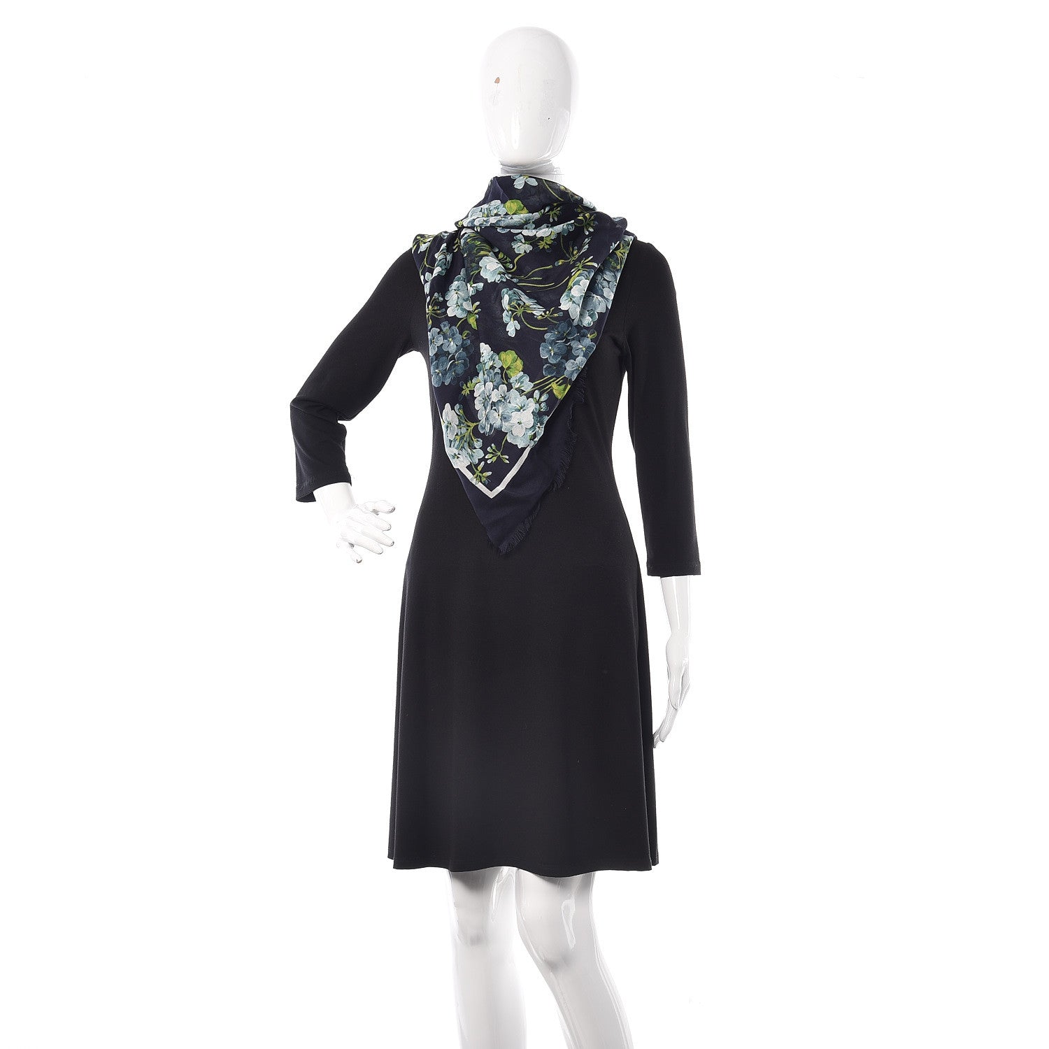 Gucci Modal Silk New Bloomy Shawl Midnight Blue Sky Blue 2 of 4