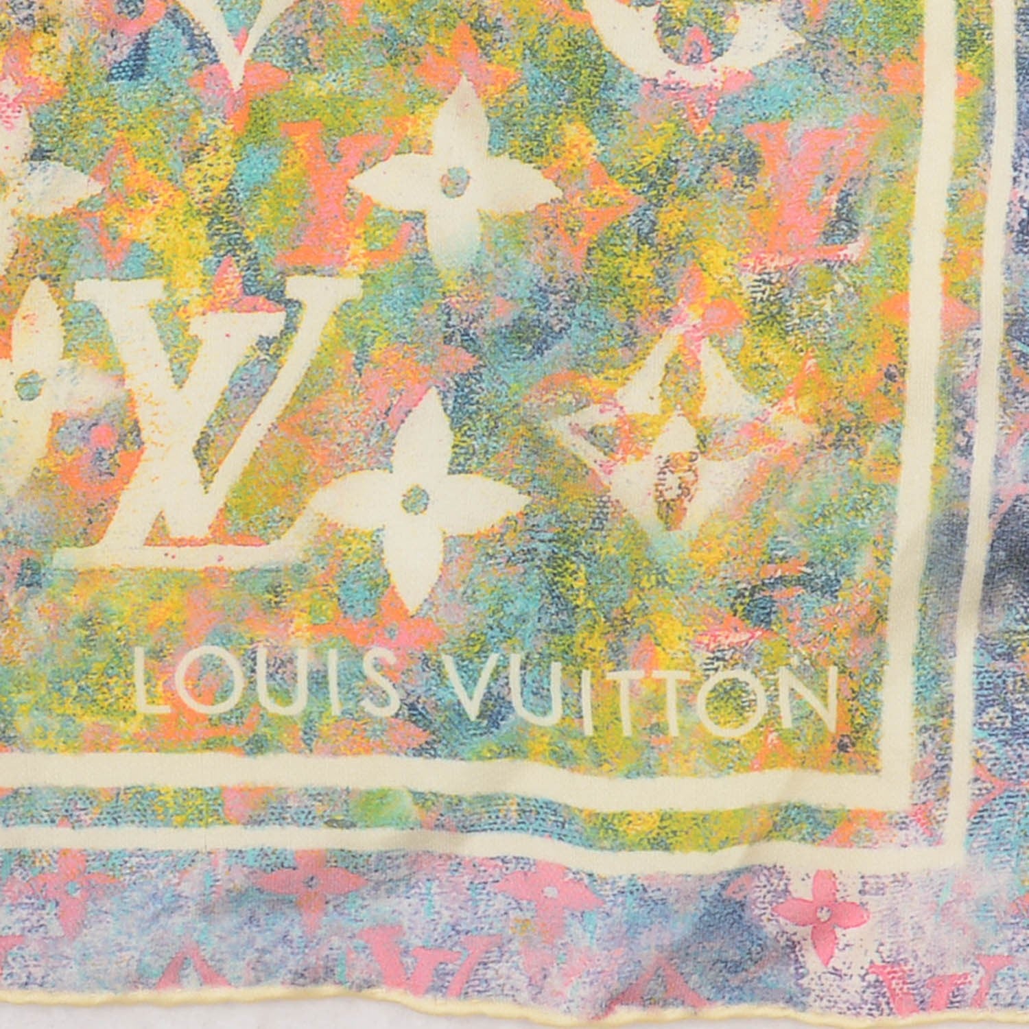 Louis Vuitton Silk Monogram Richard Prince Watercolor Scarf 3 of 5