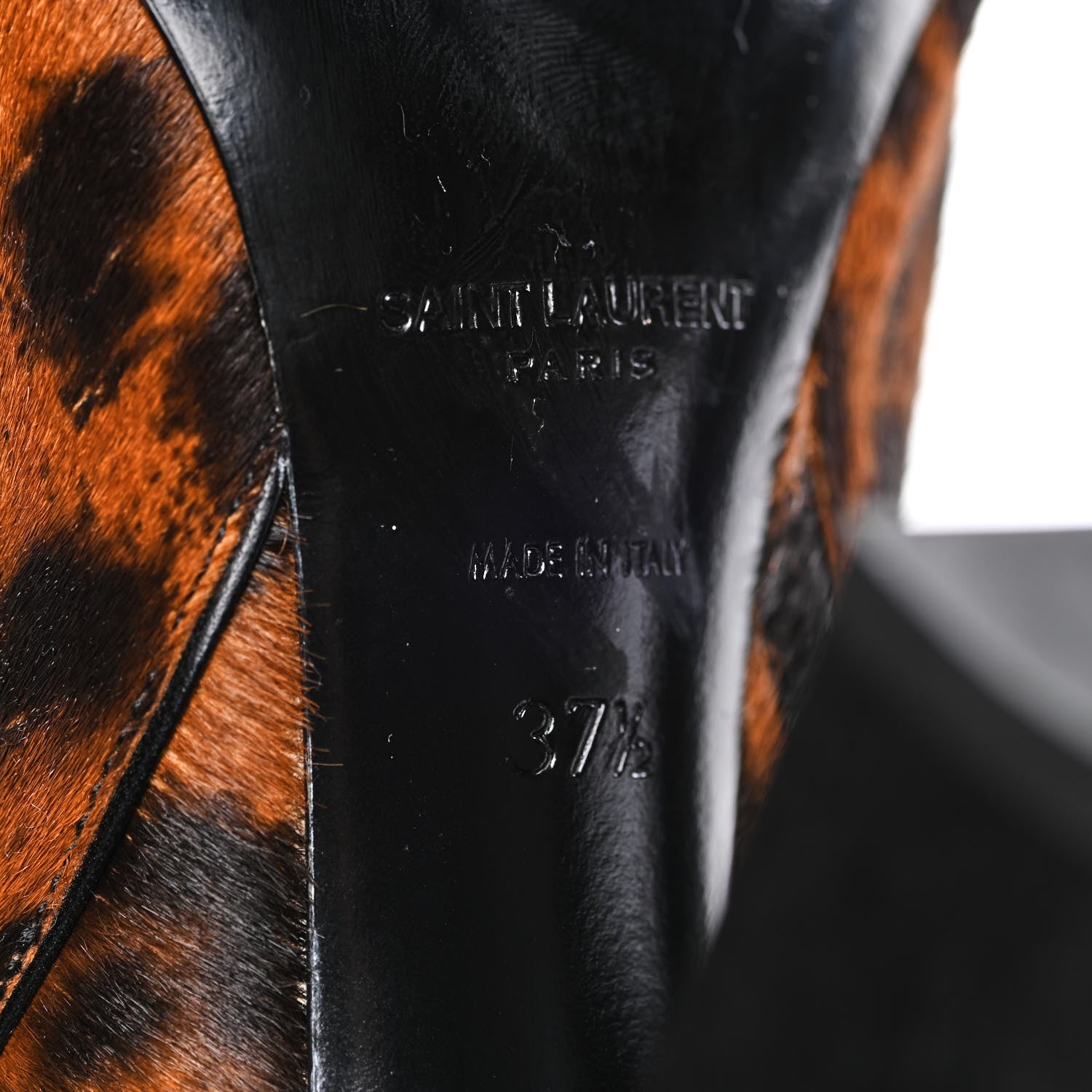 Saint Laurent Pony Hair Joplin Buckle Booties 37.5 Naturale 8 of 15