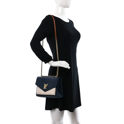 Louis Vuitton Soft Calfskin Mylockme Chain Bag BB Navy 2 of 9