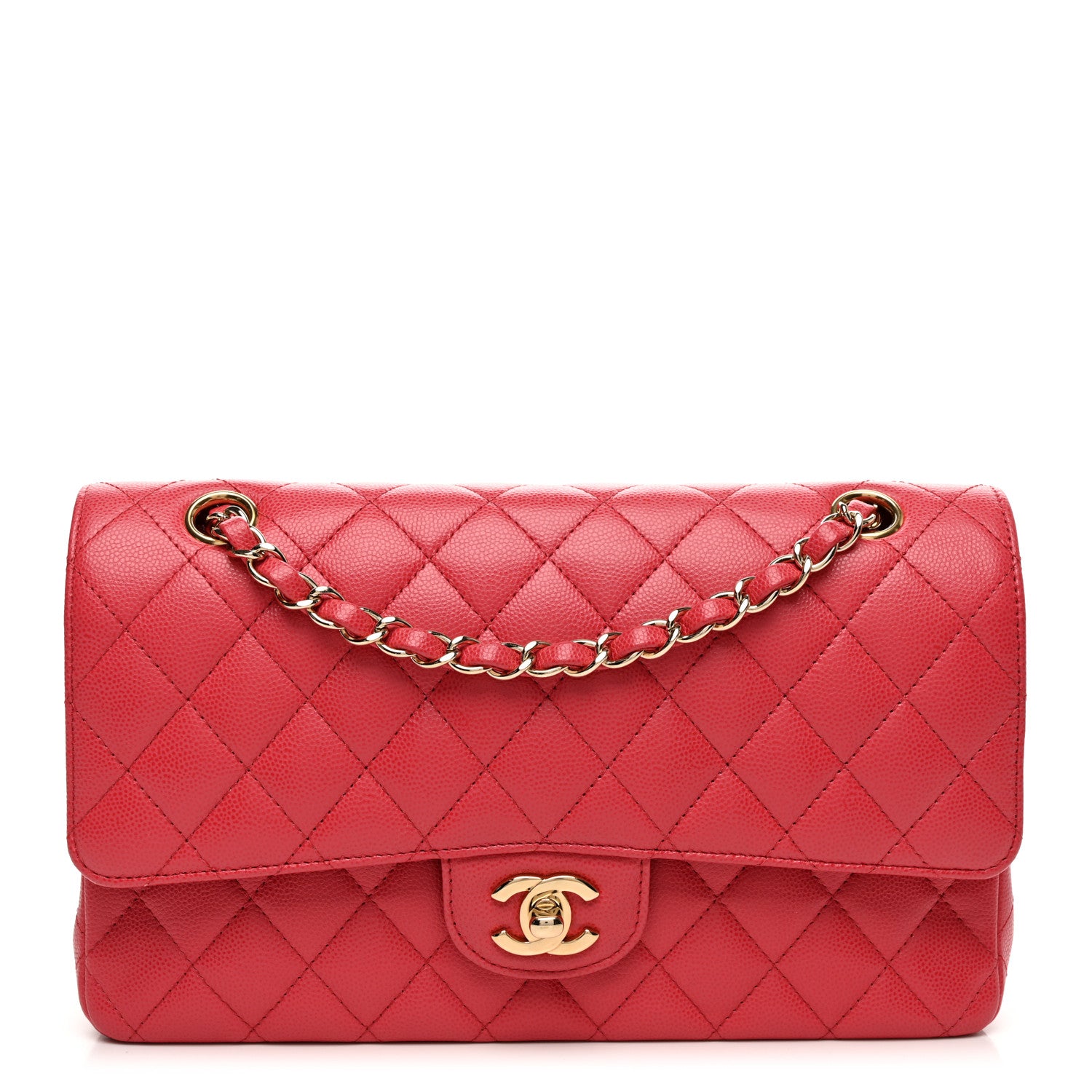 Chanel Caviar Quilted Medium Double Flap Pink 1 of 10
