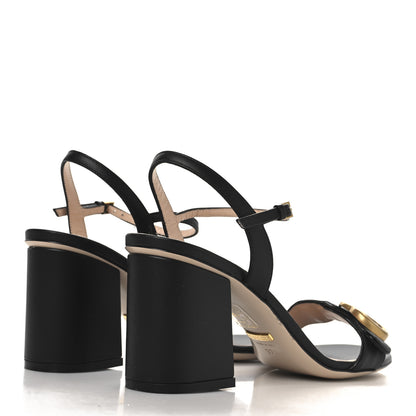 Gucci Lifford Calfskin GG Marmont Ankle Wrap 105mm Sandals 37.5 Black 5 of 8